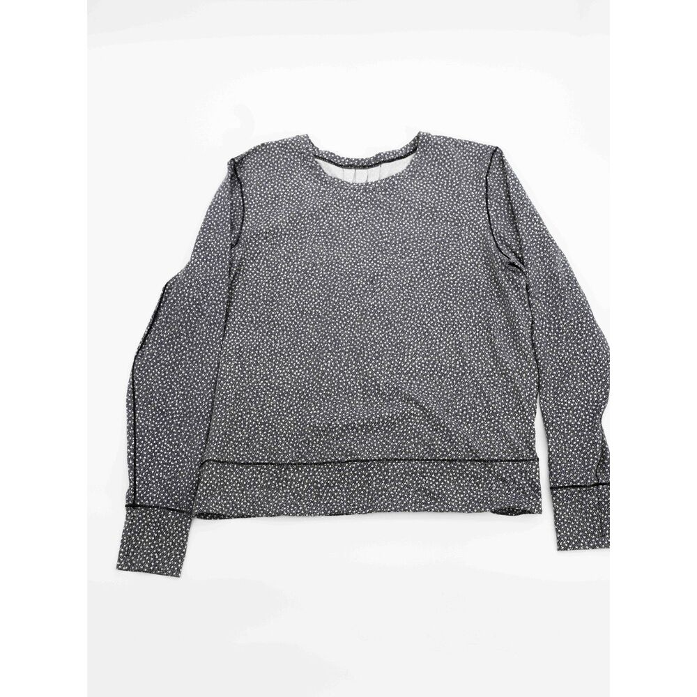 Lululemon Womens S Sweatshirt Long Sleeve Gray Black Crewneck Athletic Top